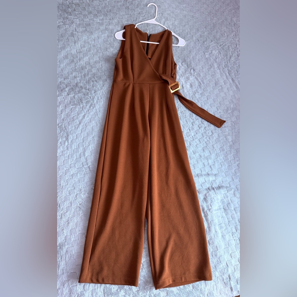 Brown Jumpsuit with Belt